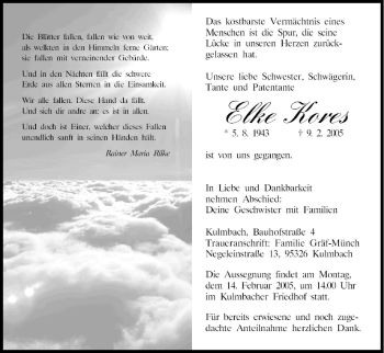 Anzeige von Elke Kores von MGO