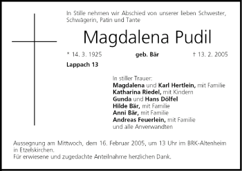 Anzeige von Magdalena Pudil von MGO