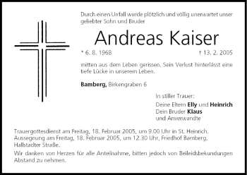 Anzeige von Andreas Kaiser von MGO