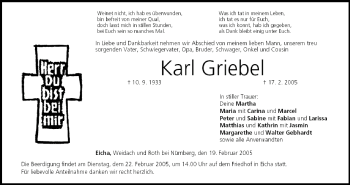 Anzeige von Karl Griebel von MGO