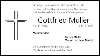 Anzeige von Gottfried Müller von MGO