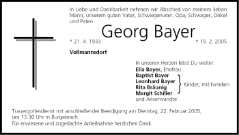 Anzeige von Georg Bayer von MGO