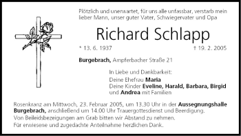 Anzeige von Richard Schlapp von MGO