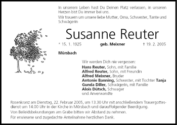 Anzeige von Susanne Reuter von MGO