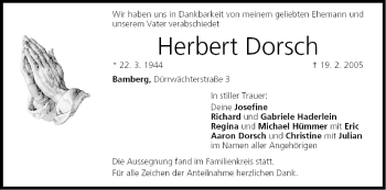 Anzeige von Herbert Dorsch von MGO