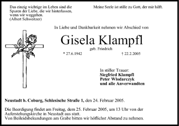 Anzeige von Gisela Klampfl von MGO