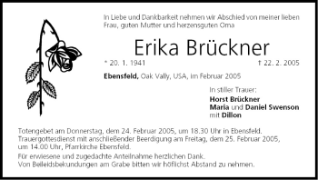 Anzeige von Erika Brückner von MGO
