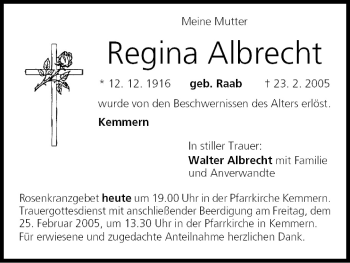 Anzeige von Regina Albrecht von MGO