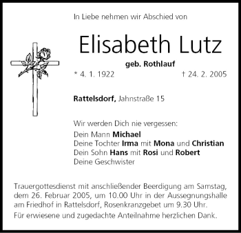 Anzeige von Elisabeth Lutz von MGO
