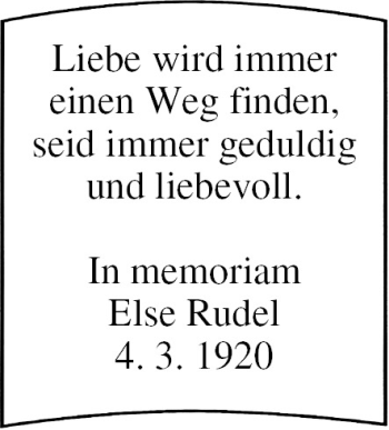 Anzeige von Else Rudel von MGO