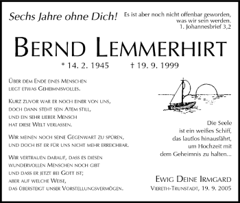 Anzeige von Bernd Lemmerhirt von MGO