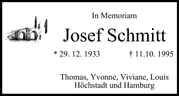 Anzeige von Josef Schmitt von MGO