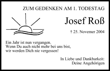 Anzeige von Josef Roß von MGO