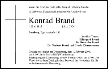 Anzeige von Konrad Brand von MGO