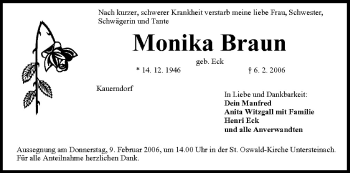 Anzeige von Monika Braun von MGO