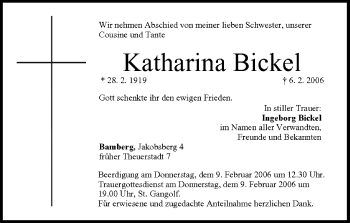 Anzeige von Katharina Bickel von MGO