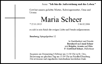 Anzeige von Maria Scheer von MGO