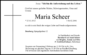 Anzeige von Maria Scheer von MGO
