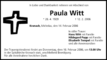 Anzeige von Paula Witt von MGO