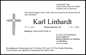 Anzeige von Karl Linhardt von MGO