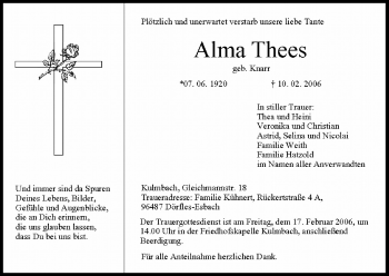 Anzeige von Alma Thees von MGO