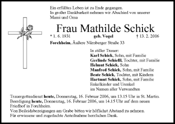 Anzeige von Mathilde Schick von MGO