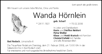 Anzeige von Wanda Hörnlein von MGO