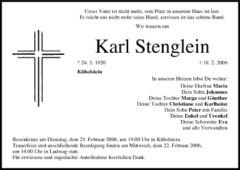 Anzeige von Karl Stenglein von MGO