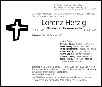 Anzeige von Lorenz Herzig von MGO