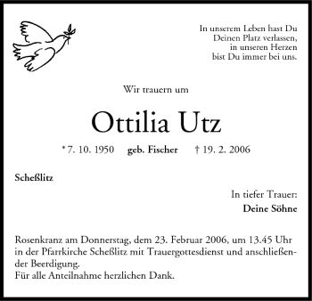 Anzeige von Ottilia Utz von MGO