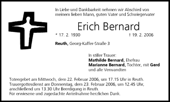 Anzeige von Erich Bernard von MGO