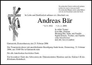 Anzeige von Andreas Bär von MGO