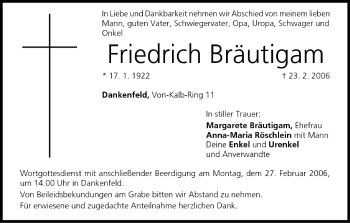 Anzeige von Friedrich Bräutigam von MGO