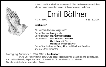 Anzeige von Emil Böllner von MGO