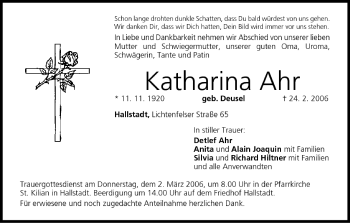 Anzeige von Katharina Ahr von MGO