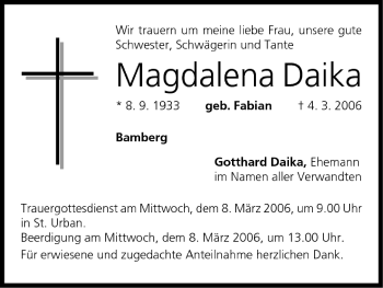 Anzeige von Magdalena Daika von MGO