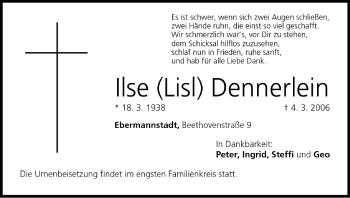 Anzeige von Ilse Dennerlein von MGO