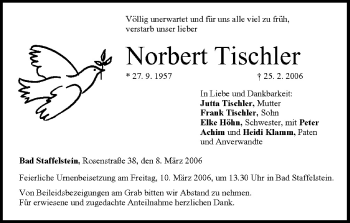 Anzeige von Norbert Tischler von MGO