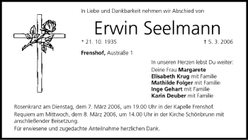 Anzeige von Erwin Seelmann von MGO