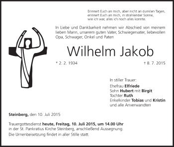 Anzeige von Wilhelm Jakob von MGO