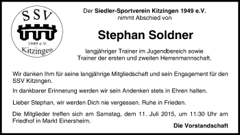 Anzeige von Stephan Soldner von MGO