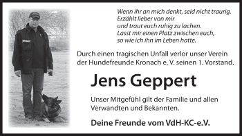 Anzeige von Jens Geppert von MGO