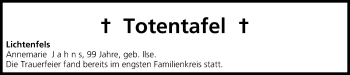 Anzeige von Totentafel vom 30.05.2015 von MGO