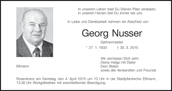 Anzeige von Georg Nusser von MGO