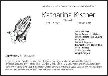 Anzeige von Katharina Kistner von MGO
