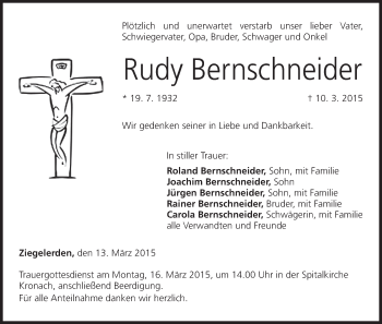 Anzeige von Rudy Bernschneider von MGO