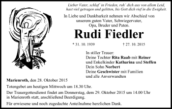 Anzeige von Rudi Fiedler von MGO