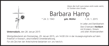 Anzeige von Barbara Hamp von MGO