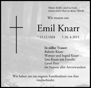 Anzeige von Emil Knarr von MGO