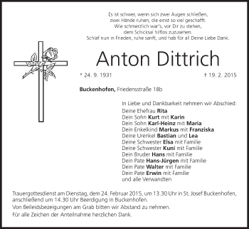 Anzeige von Anton Dittrich von MGO